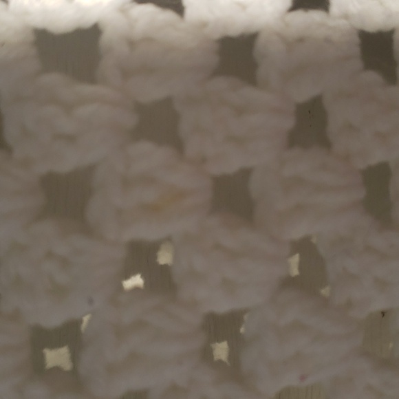 Handmade Vintage crochet 64x58 Baby blue color block blanket - Picture 9 of 15